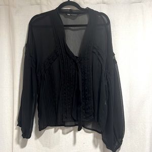 Zara Sheer Black Top
